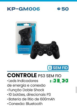 Controle PS3 sem fio