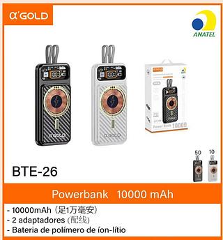 Power Bank 10000mah magnético com 2 adaptadores