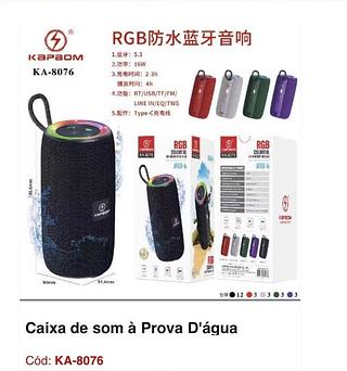 Caixa de som à Prova D’água RGB