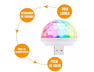 ￼Mini Globo RGB Led Colorido Lampada USB