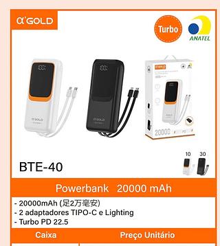 Power bank 20000mah Gold