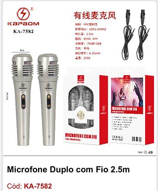 Microfone com fio com 2