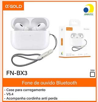 Fone de Bluetooth sem fio Gold