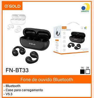 Fone de Bluetooth sem fio Gold