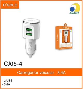 Fonte veicular turbo 3.4A /2 usb