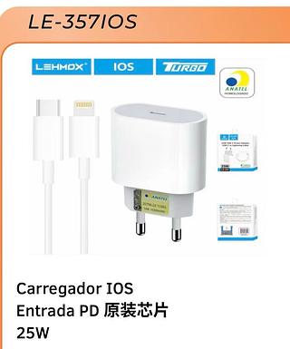 Carregador IOS Entrada PD 25W TC para iPhone