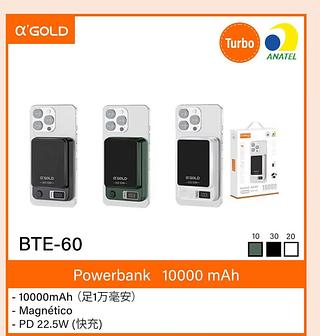 Power Bank Gold sem fio magnético 10000mah