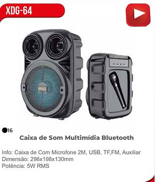 Caixa de som Multimídia Bluetooth com microfone