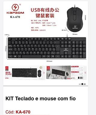 Teclado confio kit com mouse