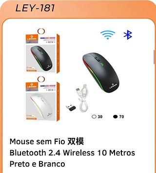 Mouse Luminoso sem fio led