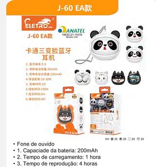 Fone de ouvido sem fio Bluetooth com desenho de animal