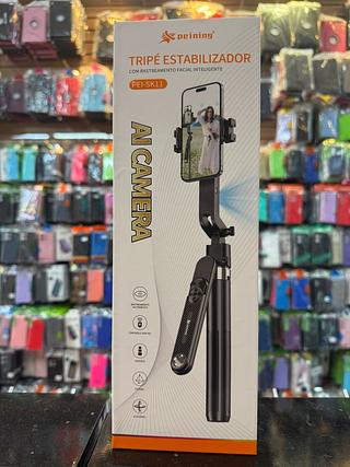 Tripé Estabilizado Facial Câmera Celular Bastão Selfie Gimba 1.8m Com Controle Para Celular