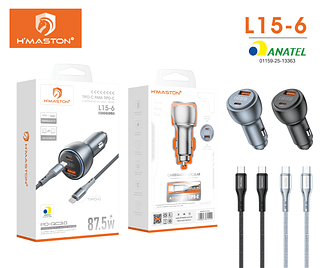 Carregador Veicular Tipo-C para Tipo-c Turbo 87.5W
