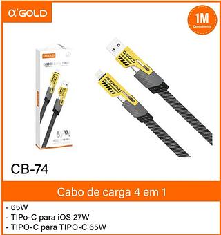 Cabo de carga 4 em 1 Turbo 65W