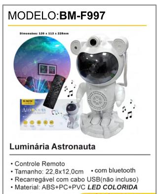 Projetor Astronauta Bluetooth