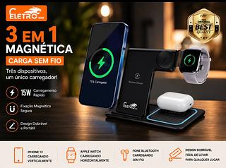 Carregandor 3 em 1 sem fio 15W