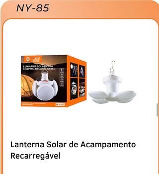 Lanterna Solar de Acampamento Recarregável
