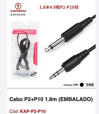 Cabo P2 macho + P10 macho 1.8m