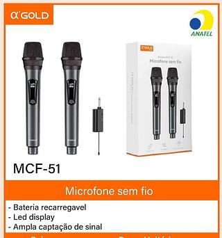 Microfone sem fio com 2 microfone