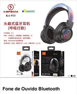 Fone de ouvido Bluetooth com luz