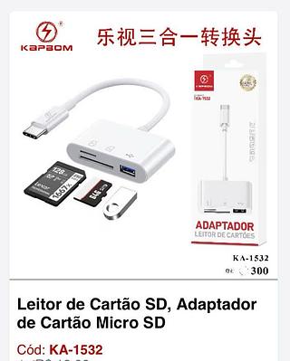 Adaptador de cartão micro SD/ Leitor de cartão SD